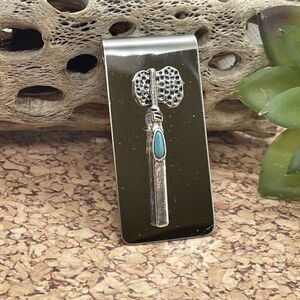 Tomahawk Native American Money Clip Stainless Steel UNIQUE Quality  Turquoise